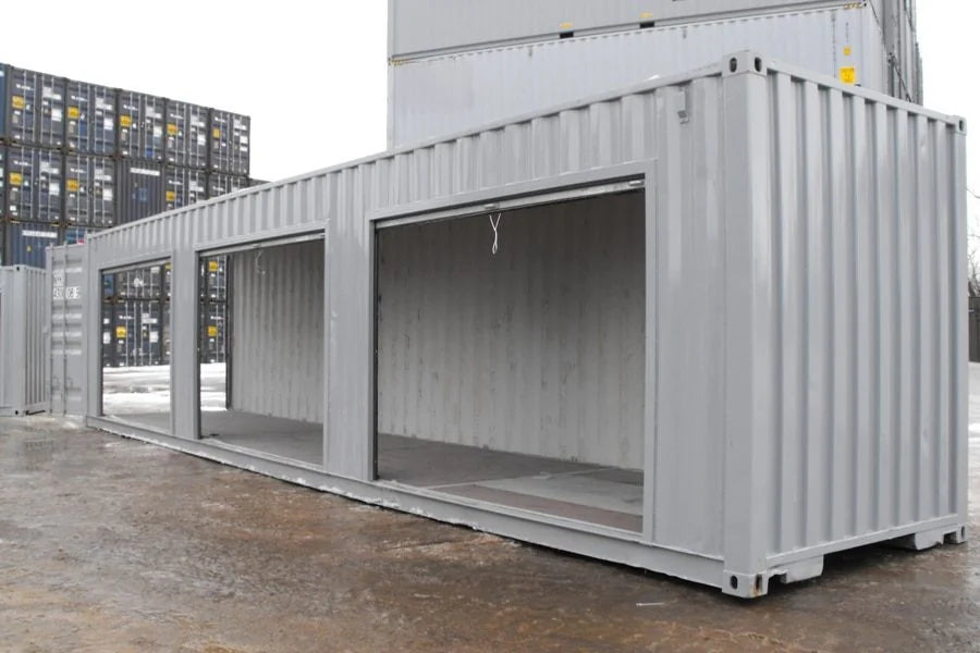Conteneur de stockage 40 pieds High Cube avec triple accès latéral
