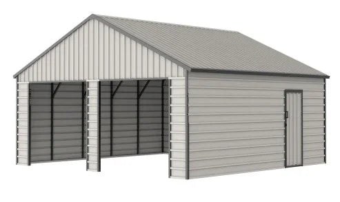 Garage préfabriqué en métal 10×7.6m – protection et Spazio Superiori