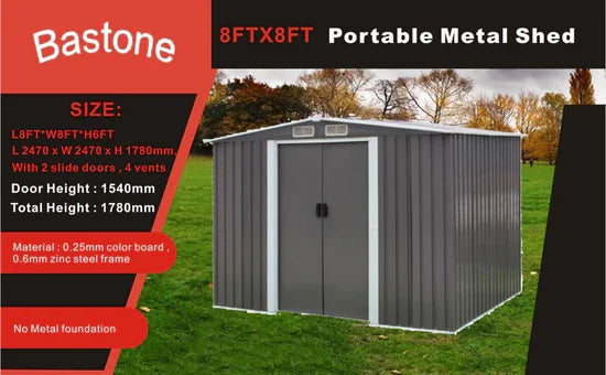 Abri à outils en acier pour Esterni Bastone 8.5×8.4 pieds