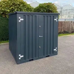 Demontierbares Lagermodul 2x2m mit anthrazitfarbenem Doppelboden