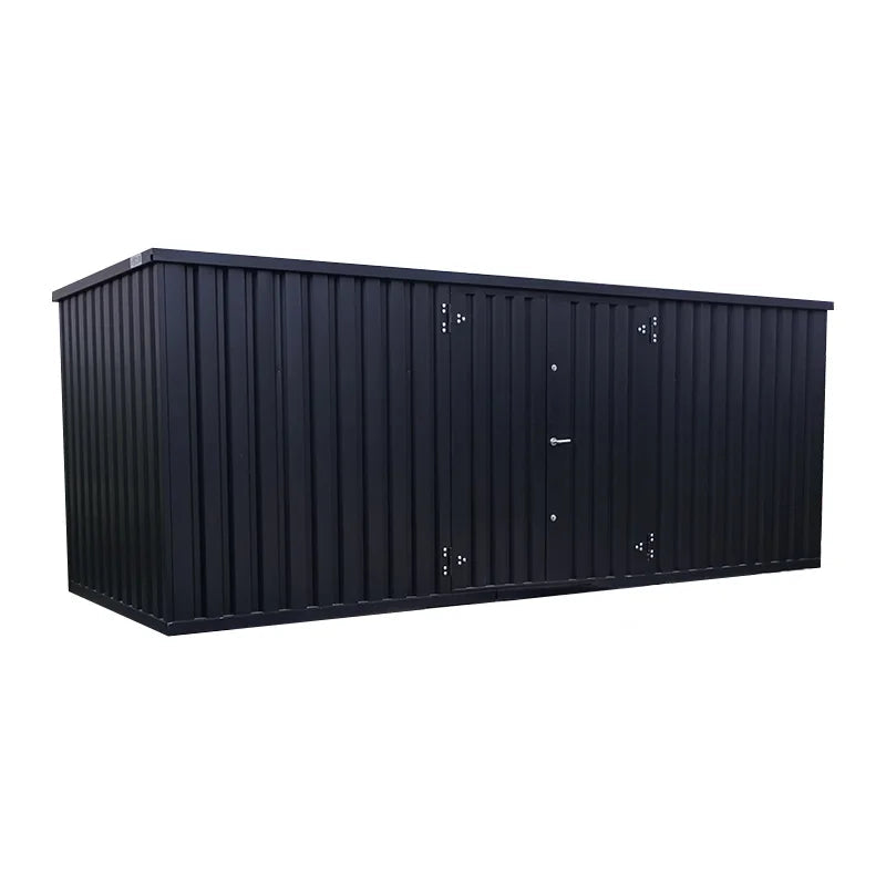 Conteneur de stockage modulaire 6x2m avec double accès latéral noir Intenso