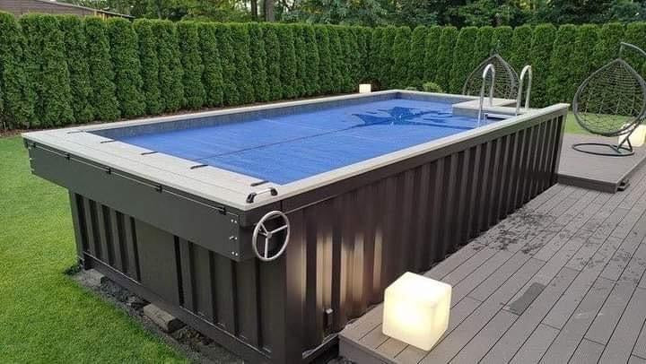 Modulares 20-Fuß-Schwimmbecken mit Solarium und integriertem Techniksystem