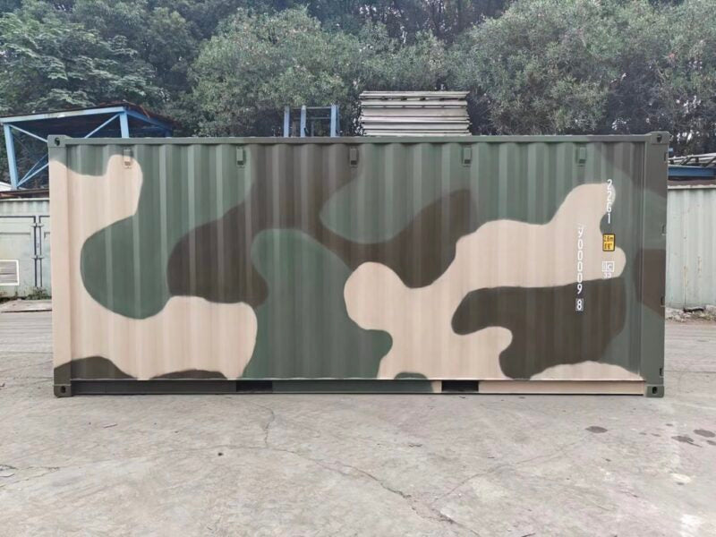 20-Fuß-Standardcontainer Camouflage (tarngrün) – neu/erste Reise