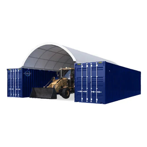 Robuster Bogenhalle für 20x40-Fuß-Container mit geschlossener Rückwand