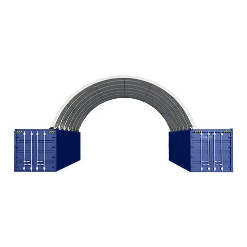 Robuste gewölbte Überdachung für Seecontainer 12,19 m x 12,19 m x 3,96 m