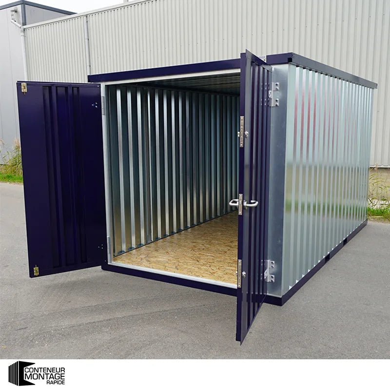 Box Conteneur modulaire démontable Bicolore 2x2m avec plancher surélevé