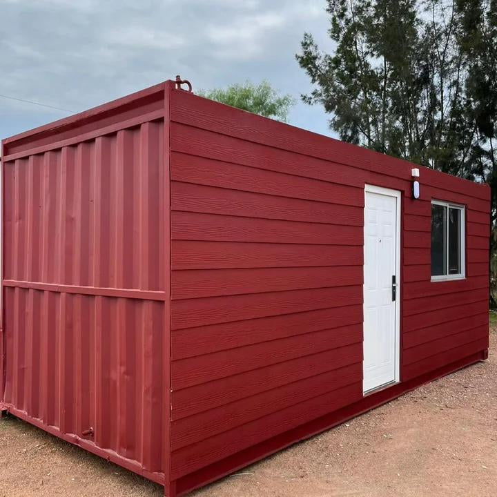 Wohncontainer 20′ High Cube 14 m² Holz-Stil