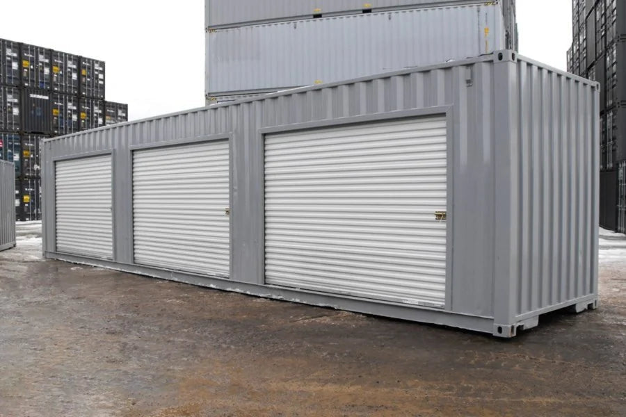 Conteneur de stockage 40 pieds High Cube avec triple accès latéral