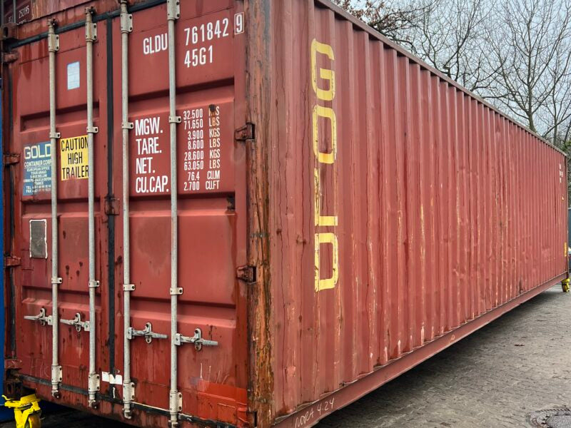 Conteneur maritime 40 pieds High Cube d’occasion – rouge oxyde RAL 3009 (Cargo Worthy)
