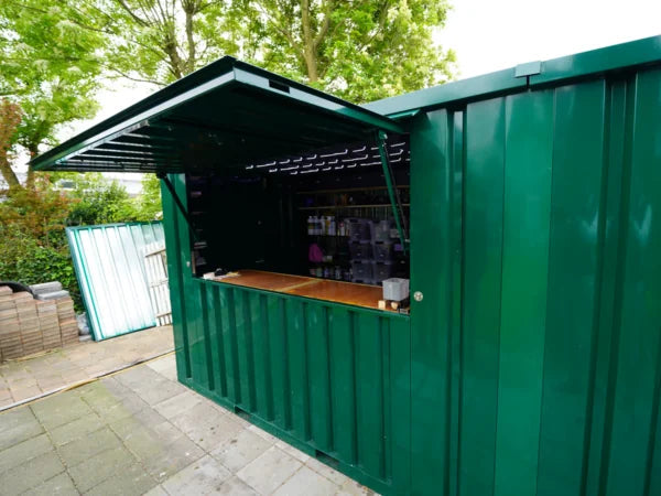 Kiosque-bar modulaire pliable 5.9 m² vert Turchese RAL 6016